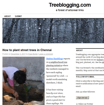 Treeblogging.com home page Treeblogging.com screenshot