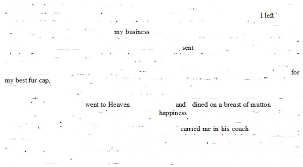 erasure of a page from Samuel Pepys' diary