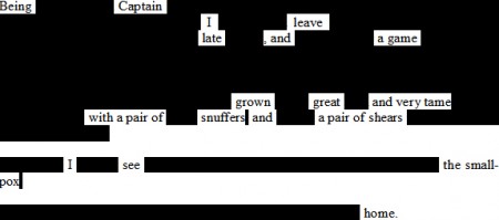 erasure of a page from Pepys' diary