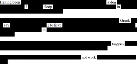 Erasure of a page from Pepys' diary.
