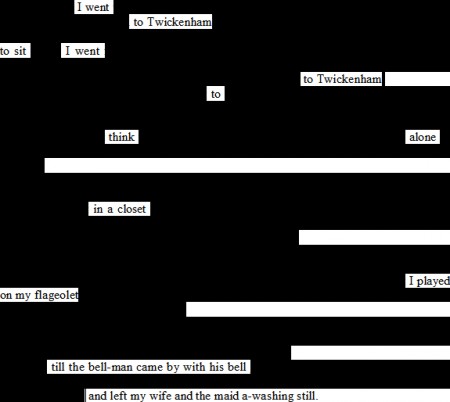 erasure of a page from Pepys' diary