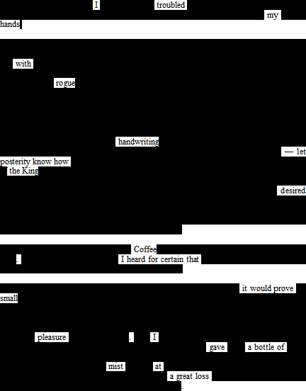 erasure of a page from Samuel Pepys' diary