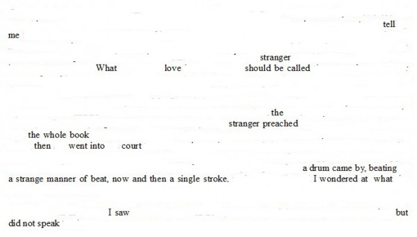 Erasure #36 (click to enlarge) erasure of a page from Samuel Pepys' diary