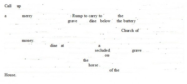 erasure of a page from Samuel Pepys' diary